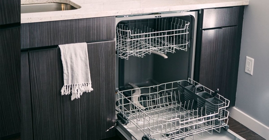 open empty dishwasher