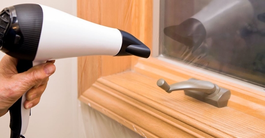 Blow dryer used on window