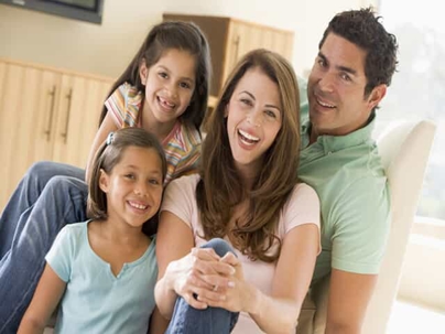 Family of four with two daughters
