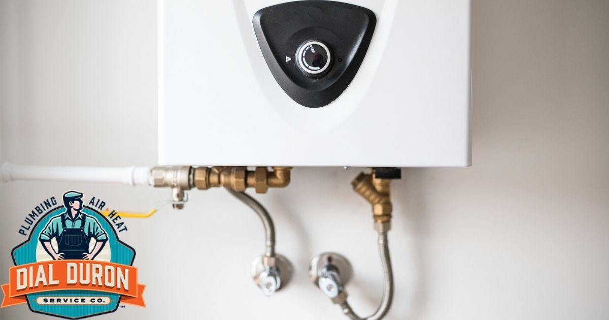 Photo of a tankless water heater